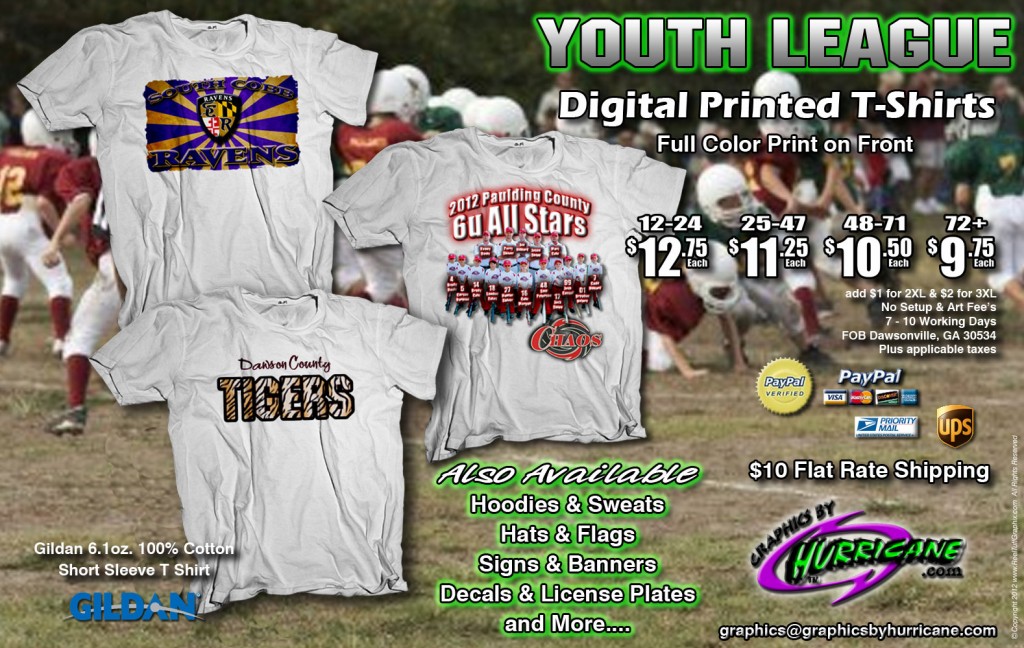 Youth-League-Shirt-Ad---1 Custom Digital Printed, Full Color T-Shirts for Youth League Football, Baseball, Soccer, Basketball teams