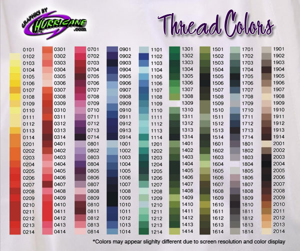 Thread Art Thread Color Chart
